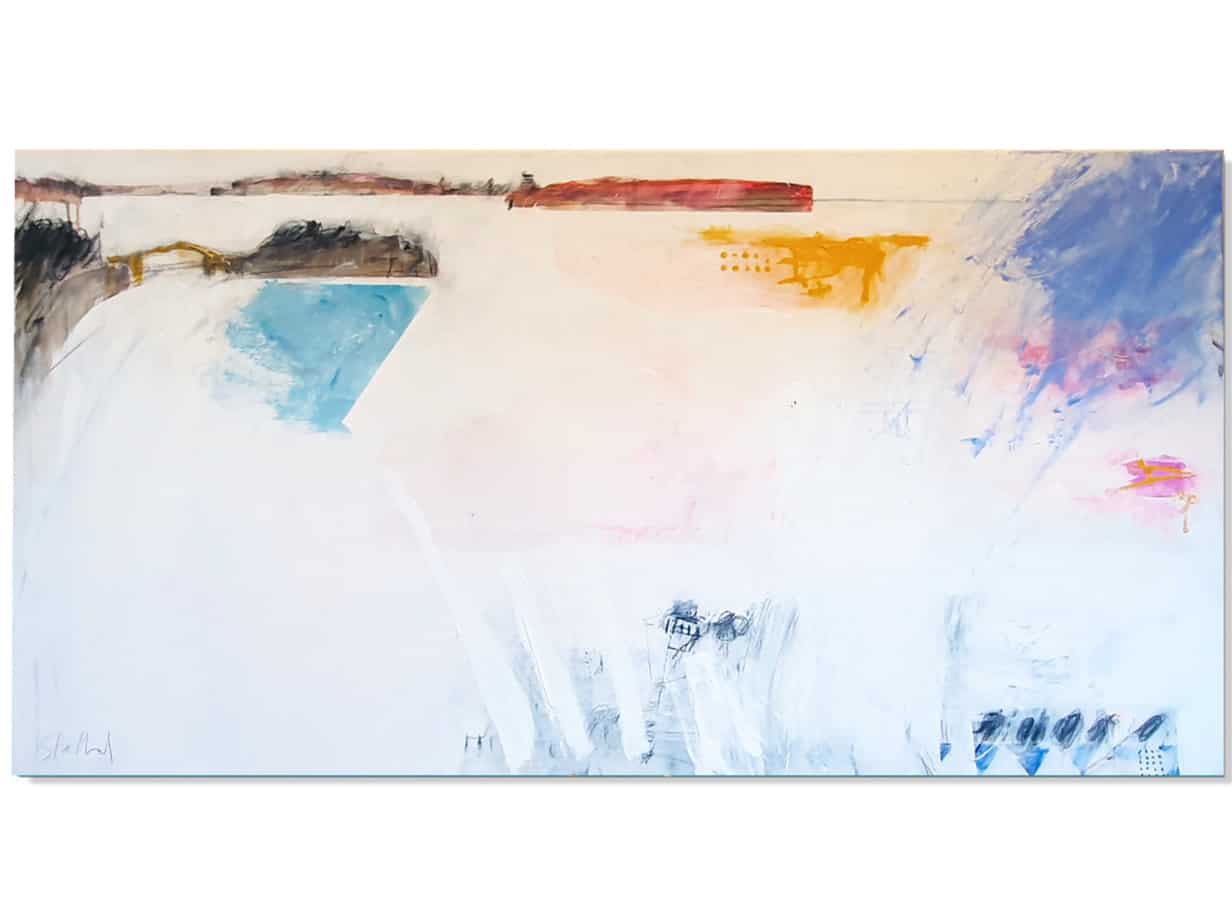 abstract white blue painting
