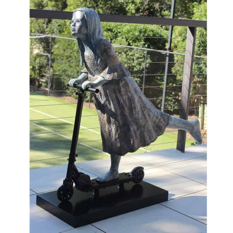 bronze girl sculpture