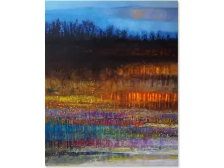 moody blue landscape artwork