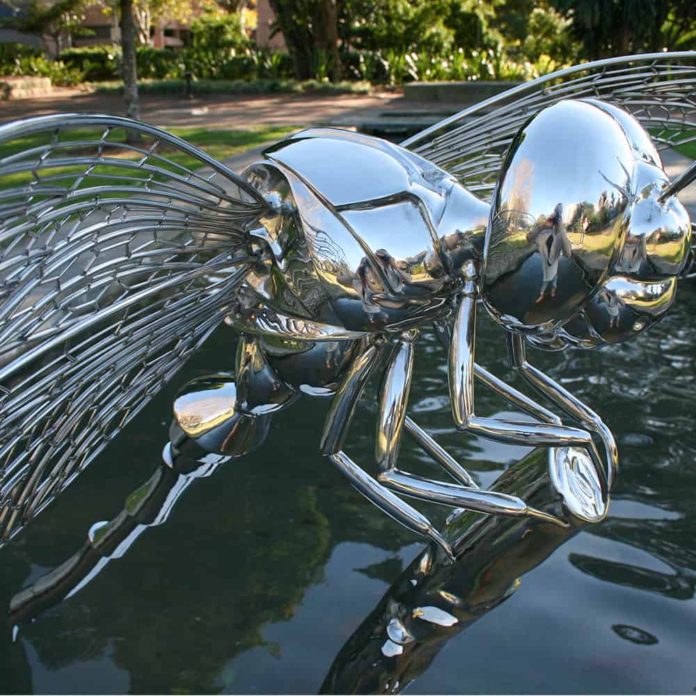 dragonfly water sculpture