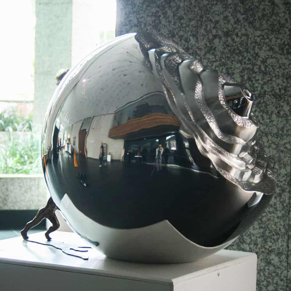 polished sphere sculpture