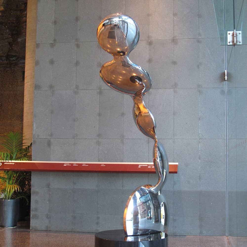 stainless steel totem sculpture