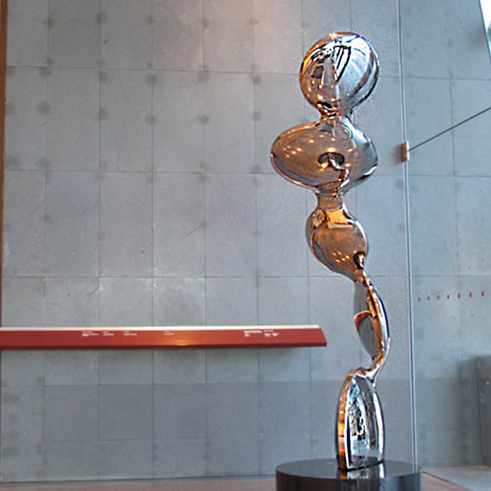 stainless steel totem sculpture
