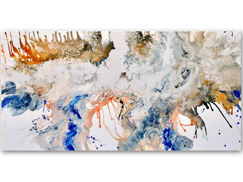 michael whitehead abstract blue white painting