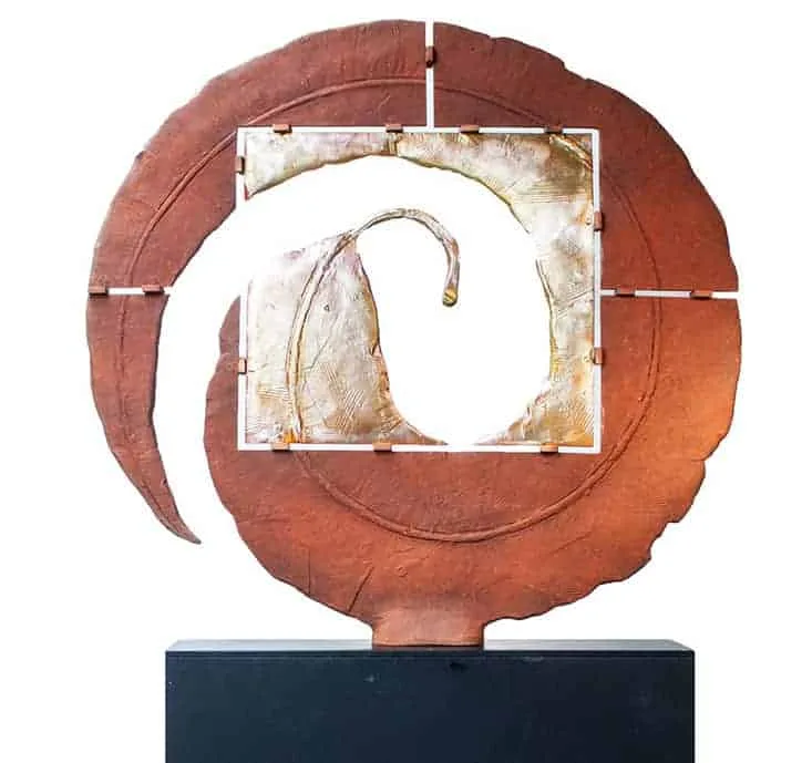 Infinity Leaf by Stephen Glassborow – bronze sculpture, 2m (view 5) – SOHO Galleries Sydney