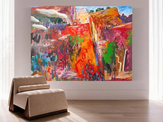 original australian art. peter griffen abstract landscape painting