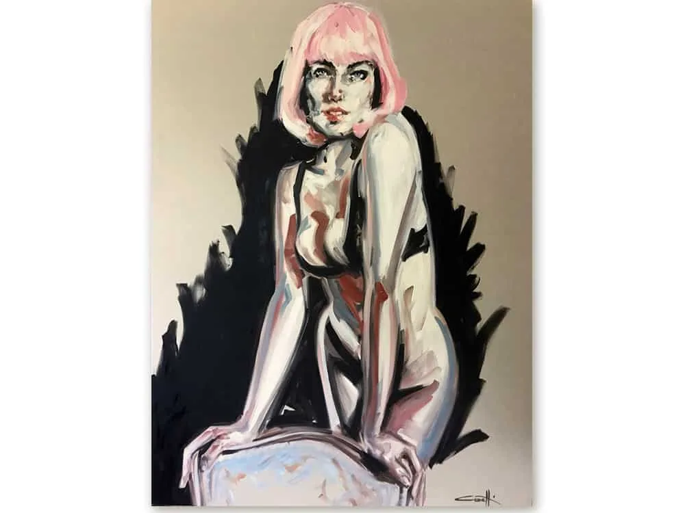 Peg by Michel Canetti – acrylic on linen painting, 112x152cm – SOHO Galleries Sydney