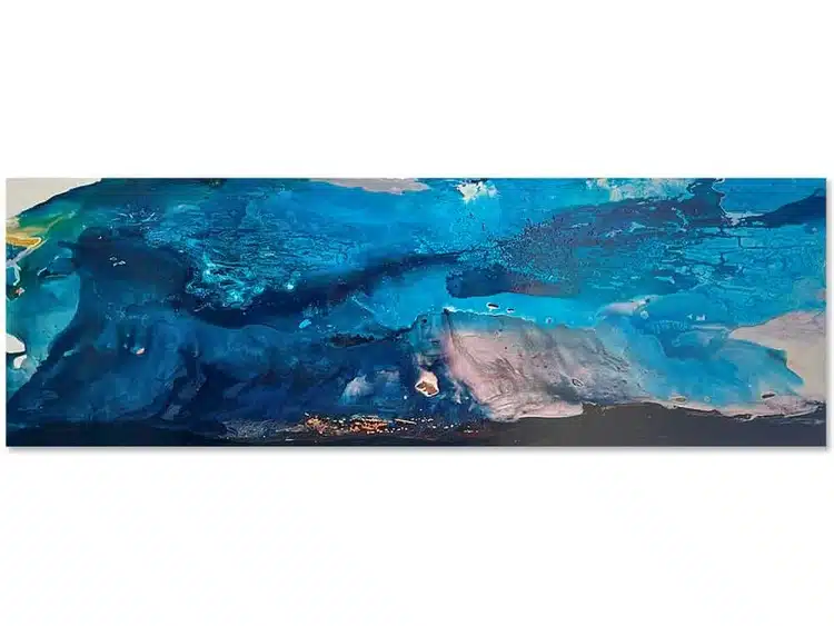large abstract blue canvas art