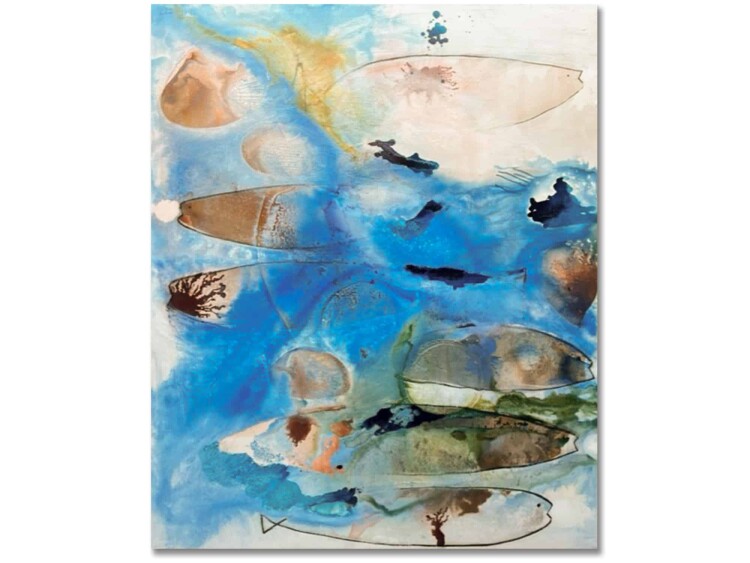 ocean abstract blue canvas art