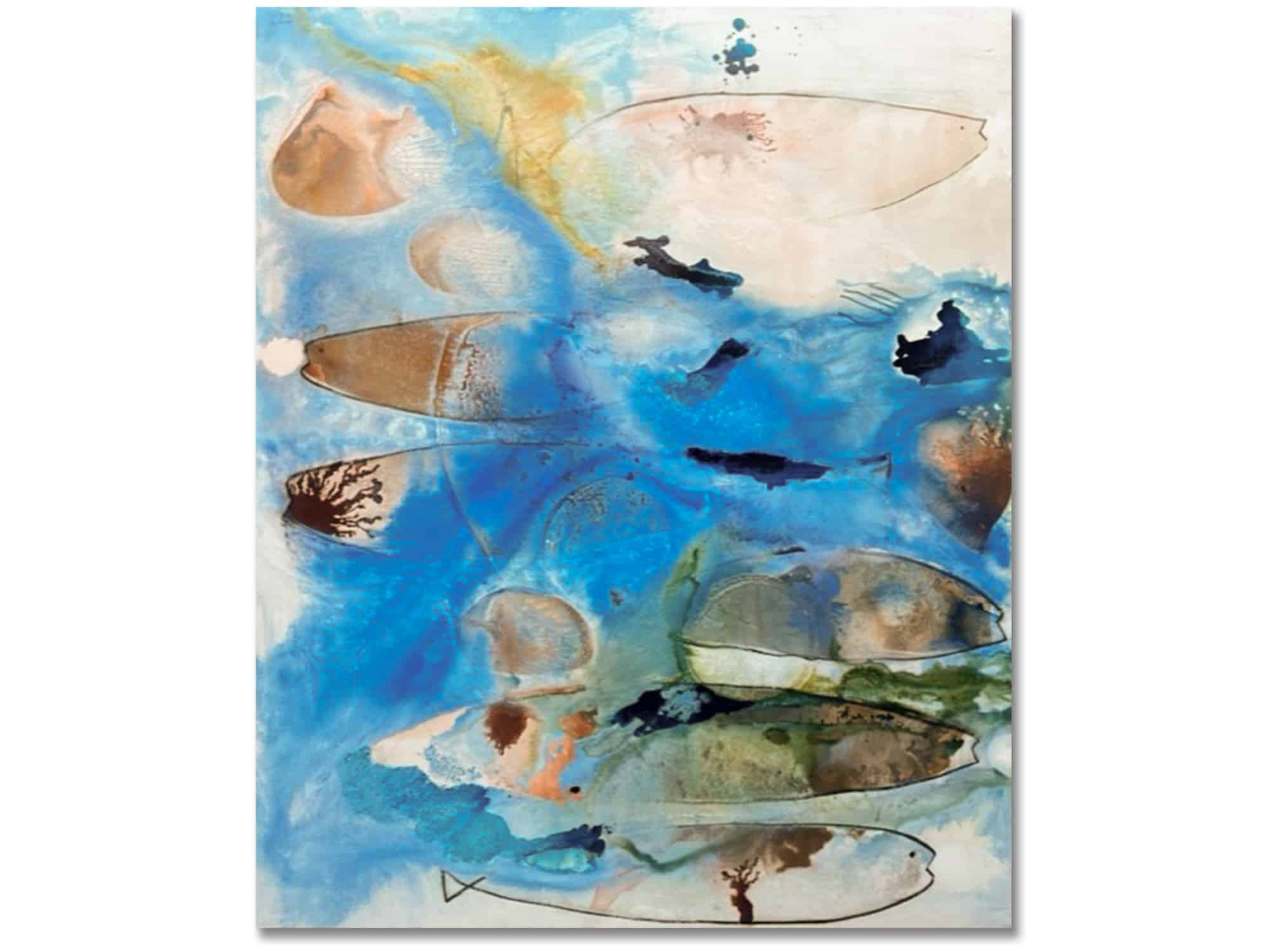 ocean abstract blue canvas art