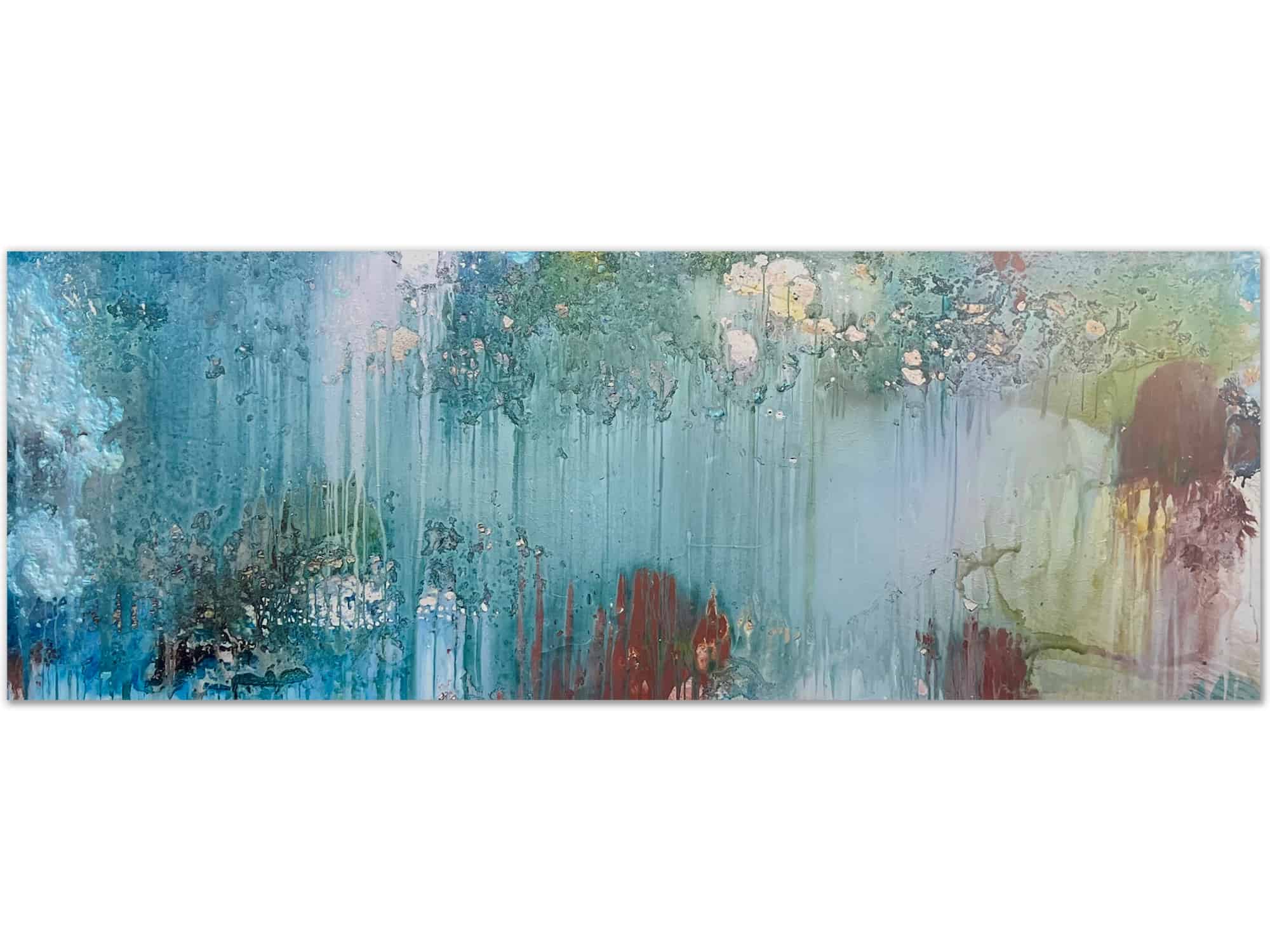 large abstract blue canvas art