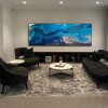 large abstract blue canvas art