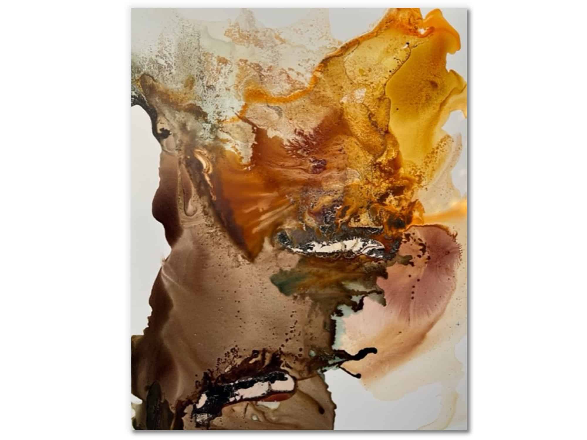 yellow abstract gold canvas art