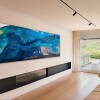 large abstract blue canvas art