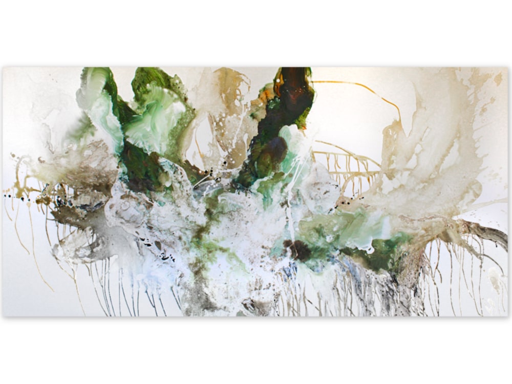 michael whitehead abstract blue white painting