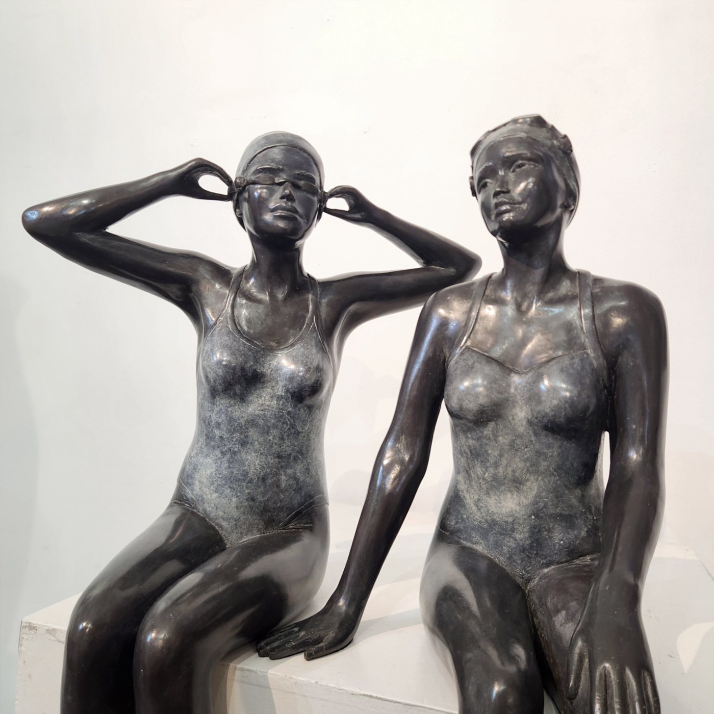 swimming sculpture australian bronze