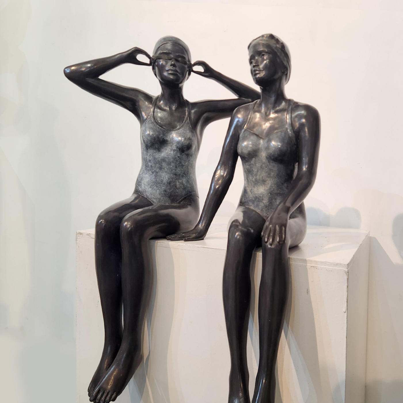 swimming sculpture australian bronze