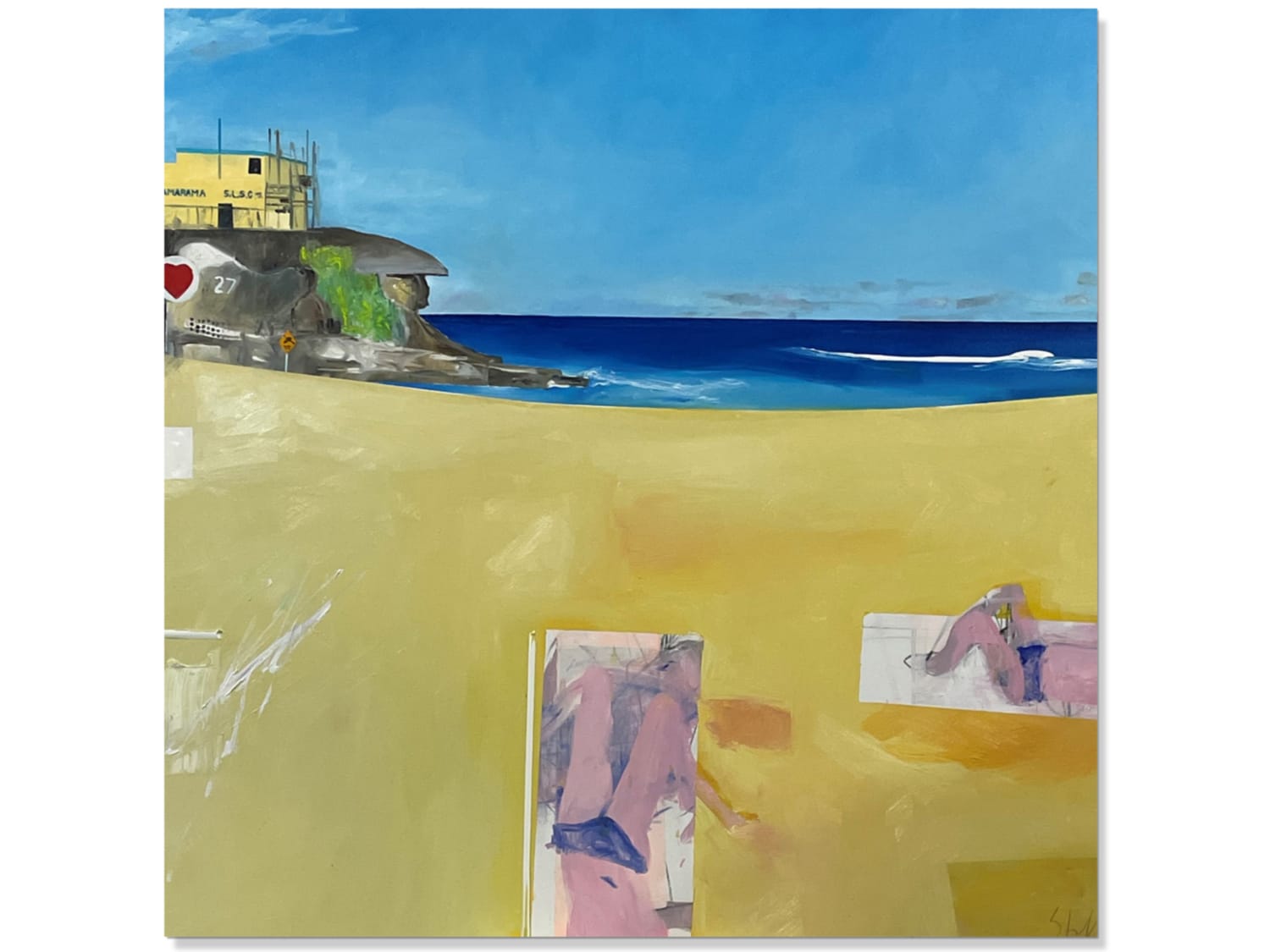 Abstract landscape painting-jetty-jumping-Phil stallard