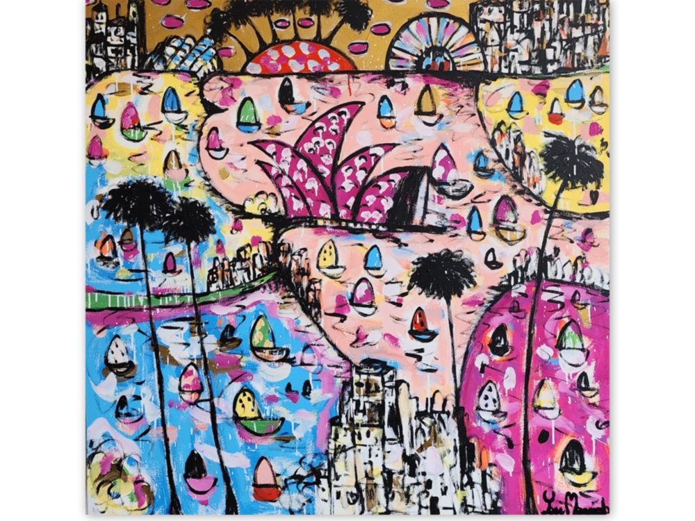 sydney harbour painting canvas abstract