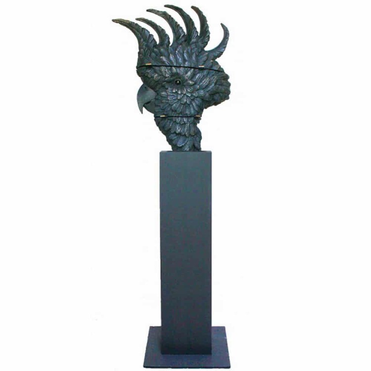 stephen-glassborow-bronze-sculpture-figurative cockatoo sculpture