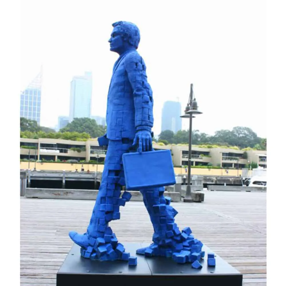Corporate Blues by Stephen Glassborow – bronze sculpture, 2.2m – SOHO Galleries Sydney