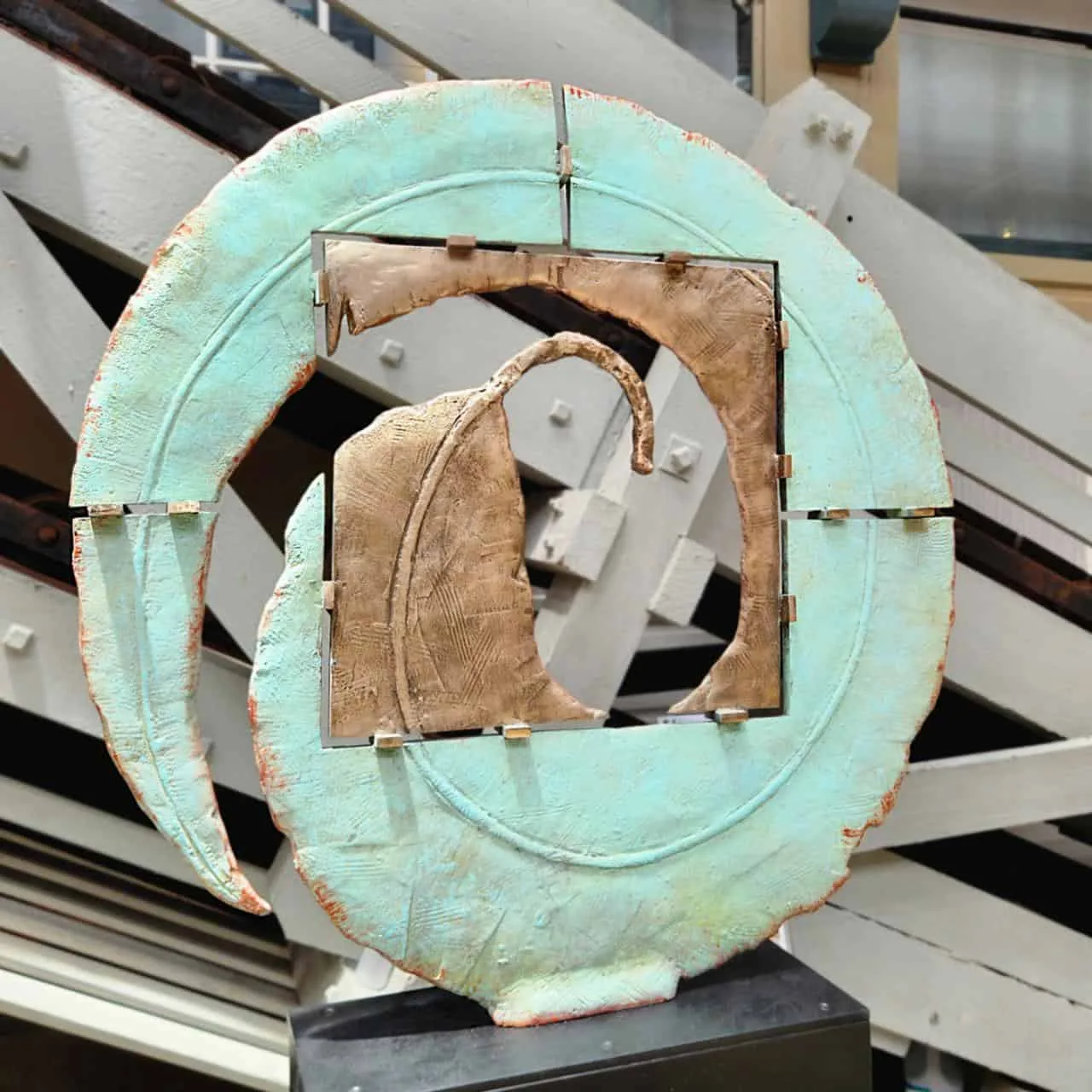 Infinity Leaf by Stephen Glassborow – bronze sculpture, 2m (view 2) – SOHO Galleries Sydney