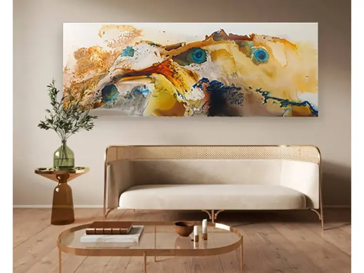 large neutral coloured abstract loungeroom artwork original paining