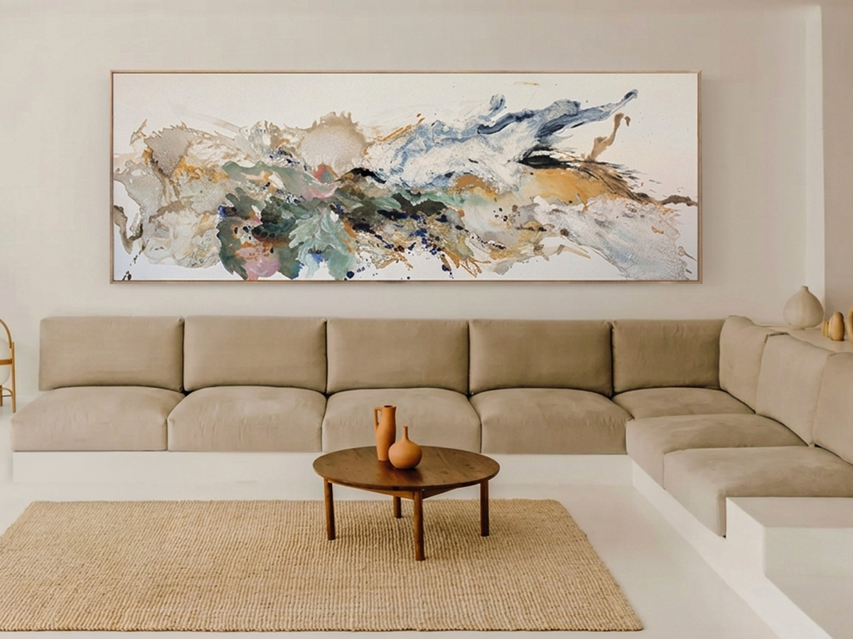 Vast - 300x107cm Xl canvas painting by Michael Whitehead — original art, SOHO Galleries Sydney