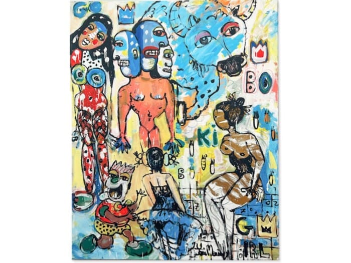 Abstract canvas painting by Yosi Messiah — original art, SOHO Galleries Sydney