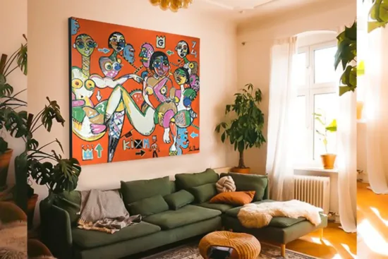 Original Artworks, Australian Artists The Palace by Yosi Messiah – mixed media on canvas painting, 183x183cm – SOHO Galleries Sydney