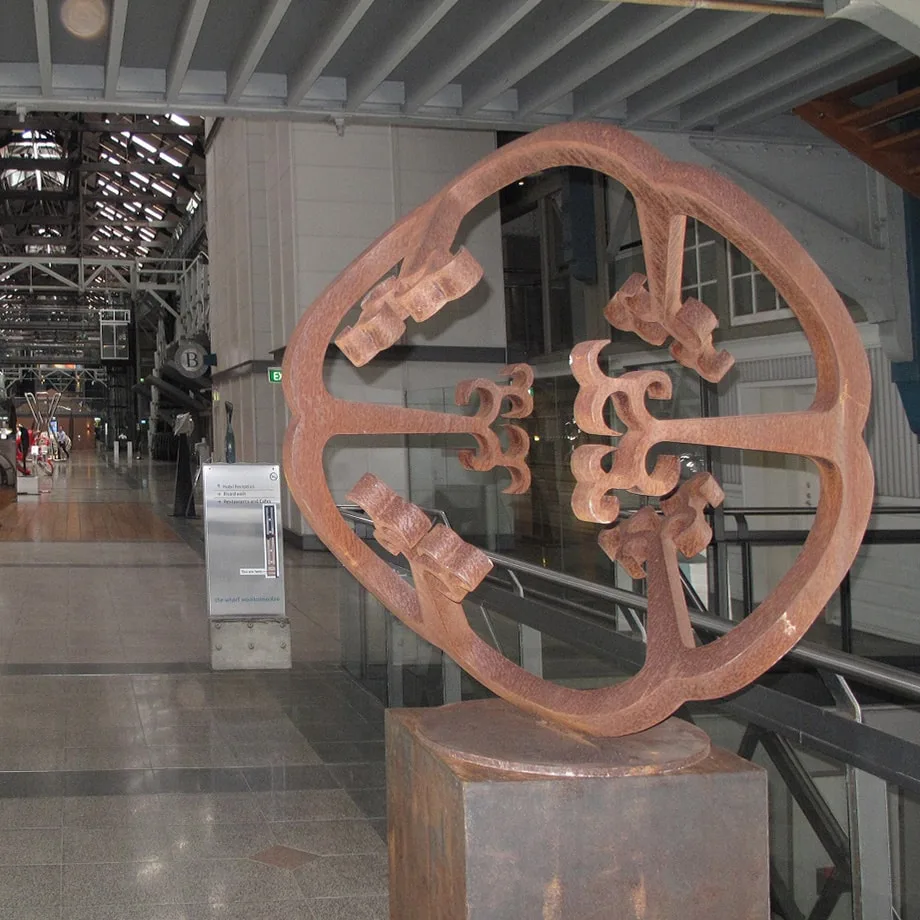 At the Centre there is Nothing by Greg Johns – Corten-steel sculpture, 1.2m (view 4) – SOHO Galleries Sydney