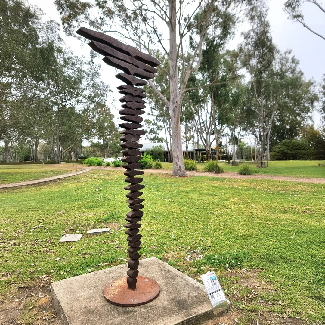 Mentor the old Mob - 2.2m tall garden sculpture, totem sculpture in steel