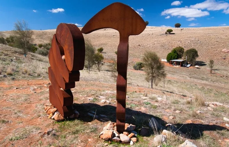 Merging Emerging by Greg Johns – Corten-steel sculpture, 3.4m (view 3) – SOHO Galleries Sydney