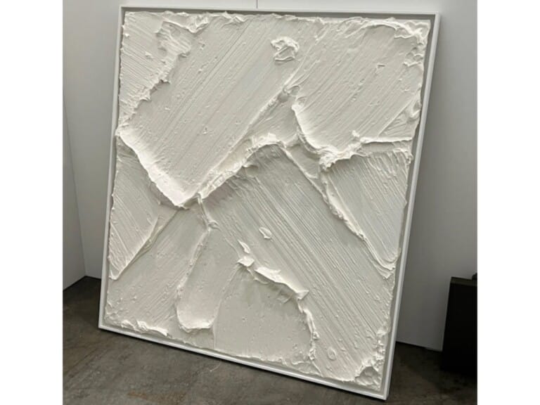 Solid State (TL) by Henryk Lobaczewski – painting, 120x120cm, shown in a home interior – SOHO Galleries Sydney