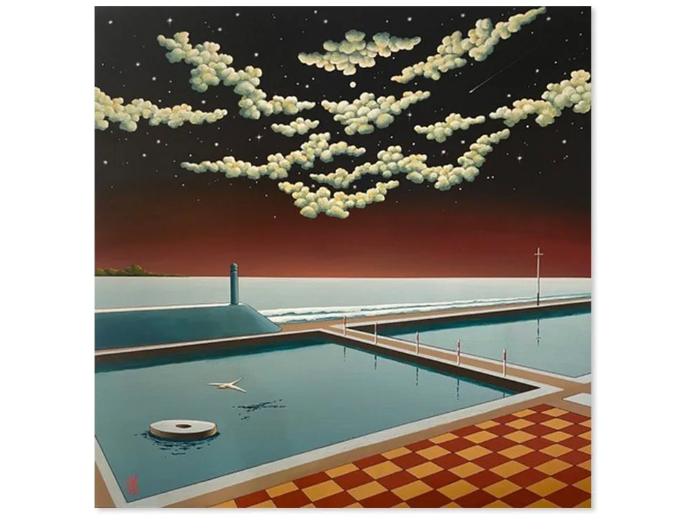 Only on a Northern Nocturne by James Willebrant – acrylic on canvas painting, 102x102cm (view 3) – SOHO Galleries Sydney