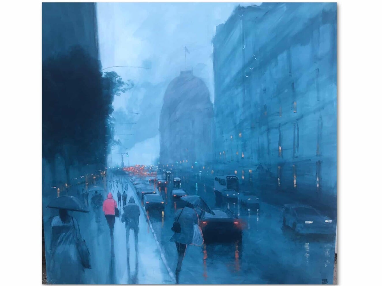 Pink Coat in Rain, Bridge St (SOLD)