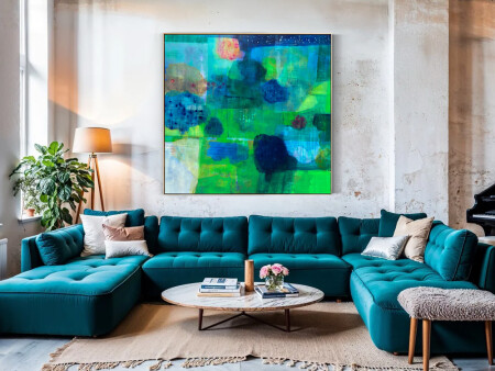 blue abstract painting sydney gallery