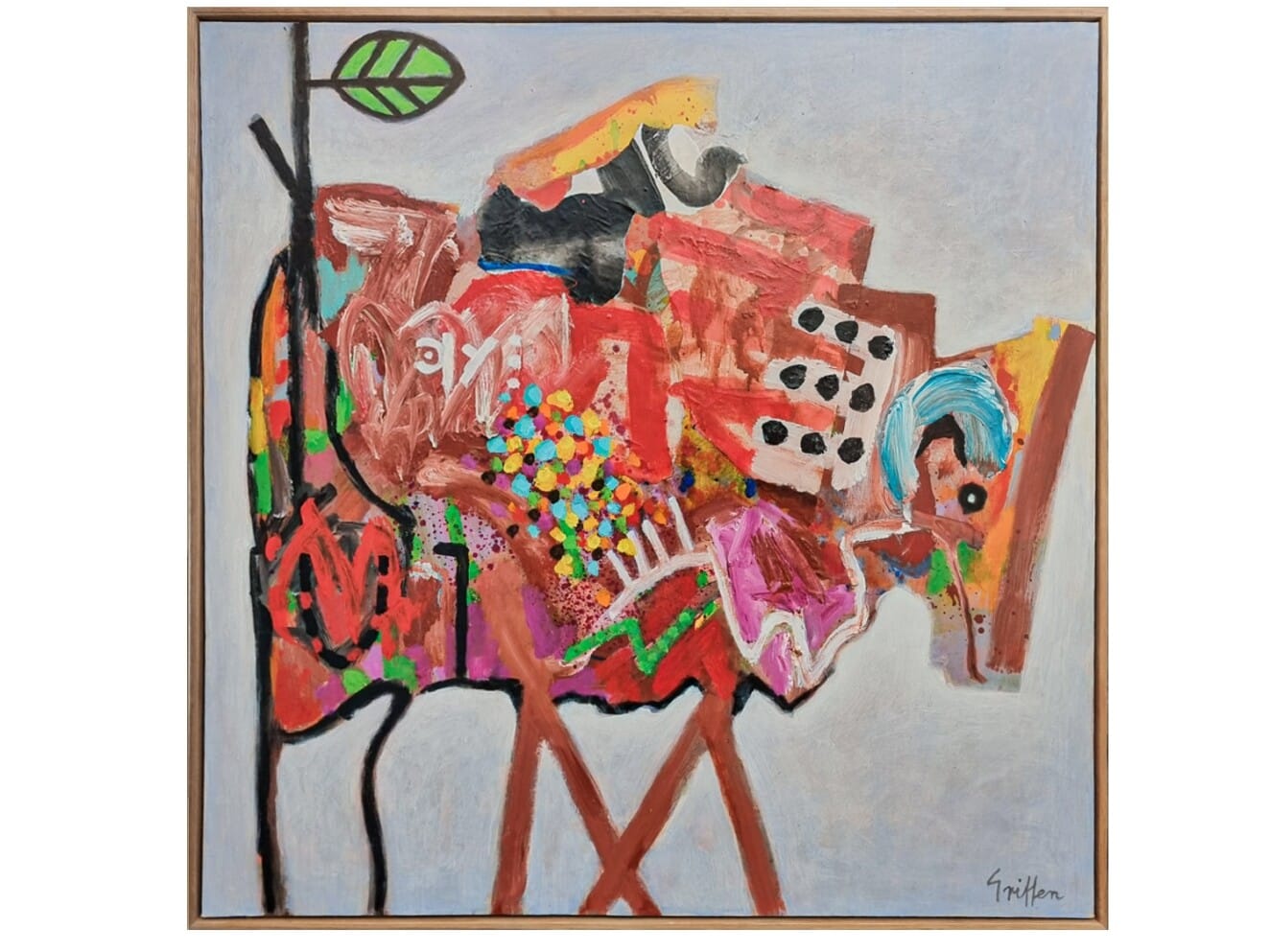 The Red Beast Walks - 94x94cm