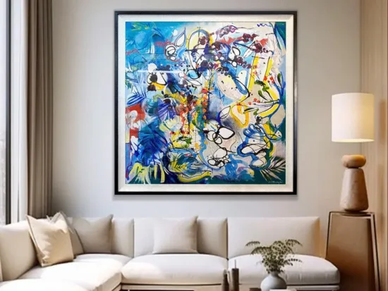 Abstract canvas painting by Zoe Ellenberg — original art, SOHO Galleries Sydney