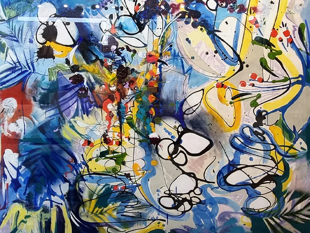 Tropics by Zoe Ellenberg – painting, 165x165cm (view 5) – SOHO Galleries Sydney