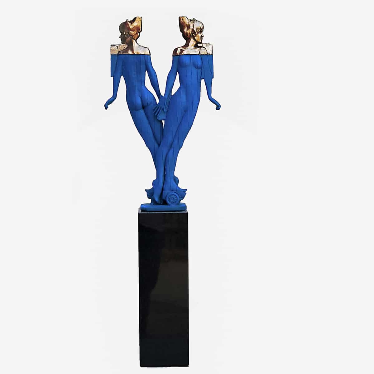 Stephen Glassborow Sculpture Binary 85cm (blue) Soho Galleries