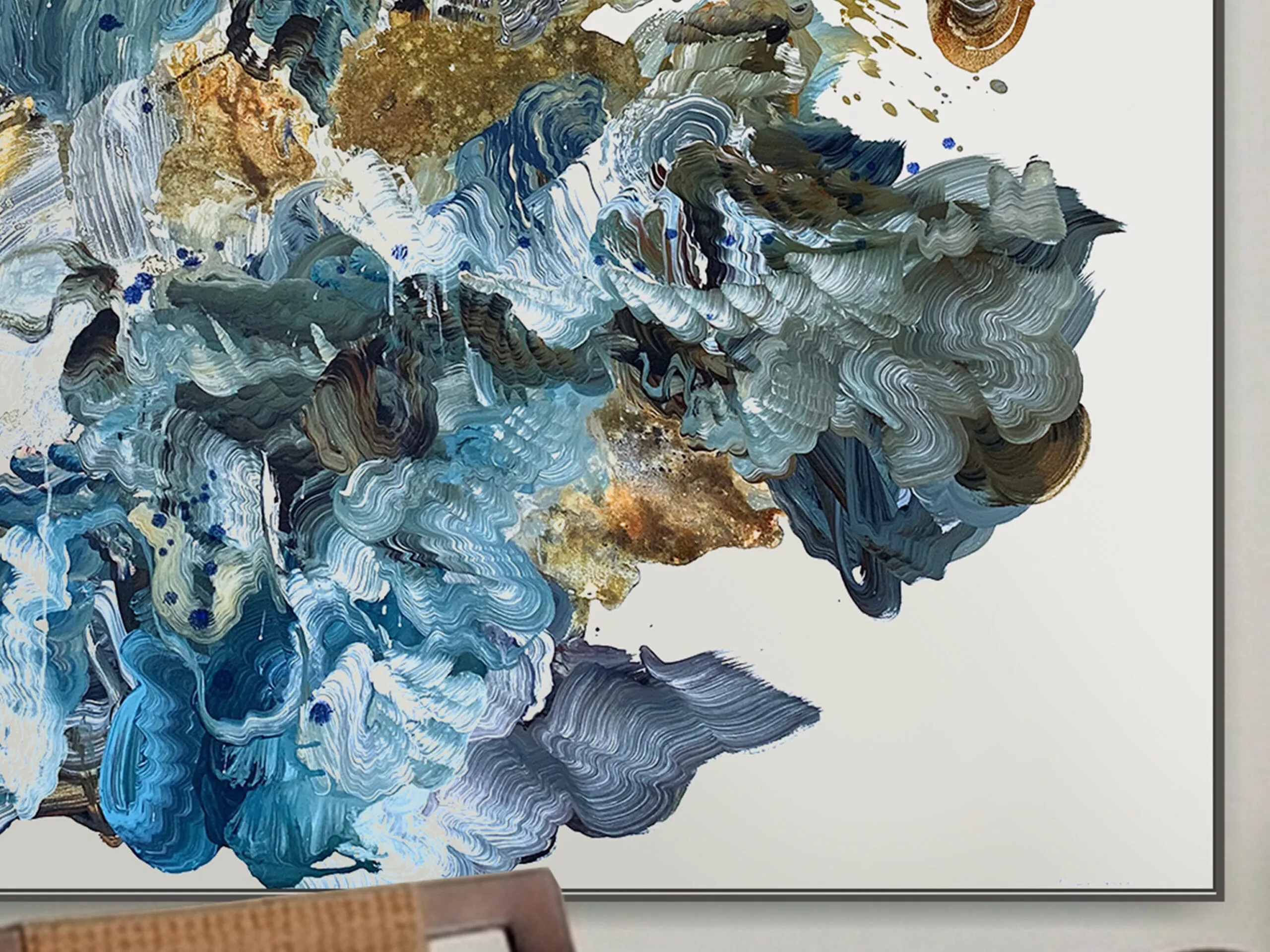 Tidal Response -150x150cm Abstract canvas painting by Michael Whitehead — original art, SOHO Galleries Sydney