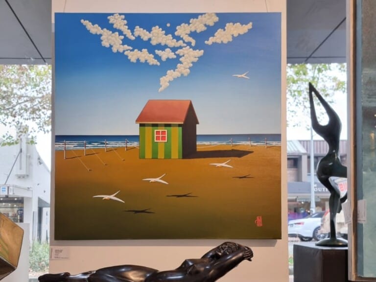 Shed on the Edge - 100x100cm