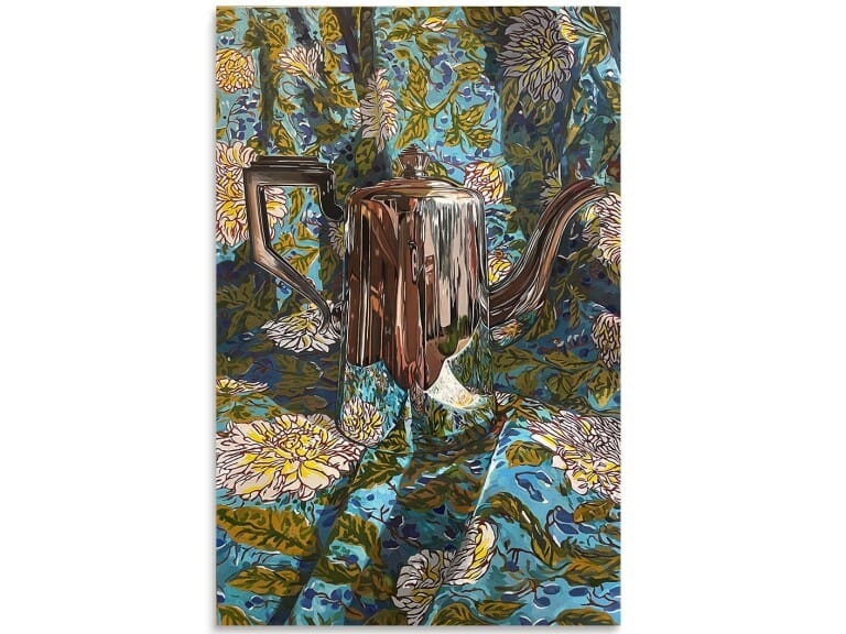 Teapot on Green (Family Silver) - 153x103cm
