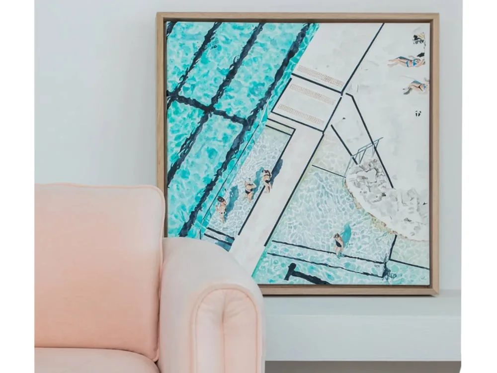 Dipping Days by Leah Ramage – painting, 77x77cm (view 4) – SOHO Galleries Sydney