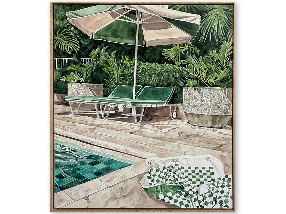 Leah Ramage Artworks Lounge by the Pool 85x75cm Soho Galleries