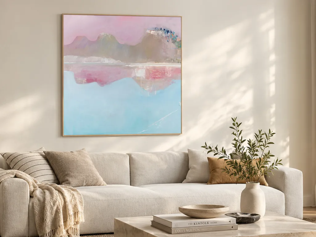 Mangrove Morning, Imagining Dusk by Phil Stallard – oil on canvas painting, 102x102cm – SOHO Galleries Sydney