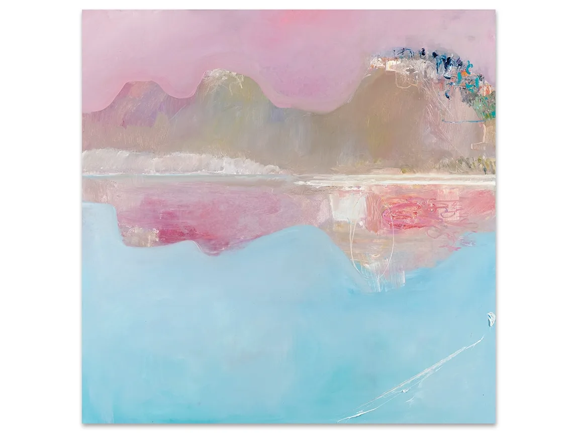 Mangrove Morning, Imagining Dusk by Phil Stallard – oil on canvas painting, 102x102cm (view 3) – SOHO Galleries Sydney