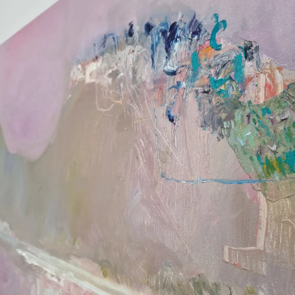 Mangrove Morning, Imagining Dusk by Phil Stallard – oil on canvas painting, 102x102cm (view 5) – SOHO Galleries Sydney