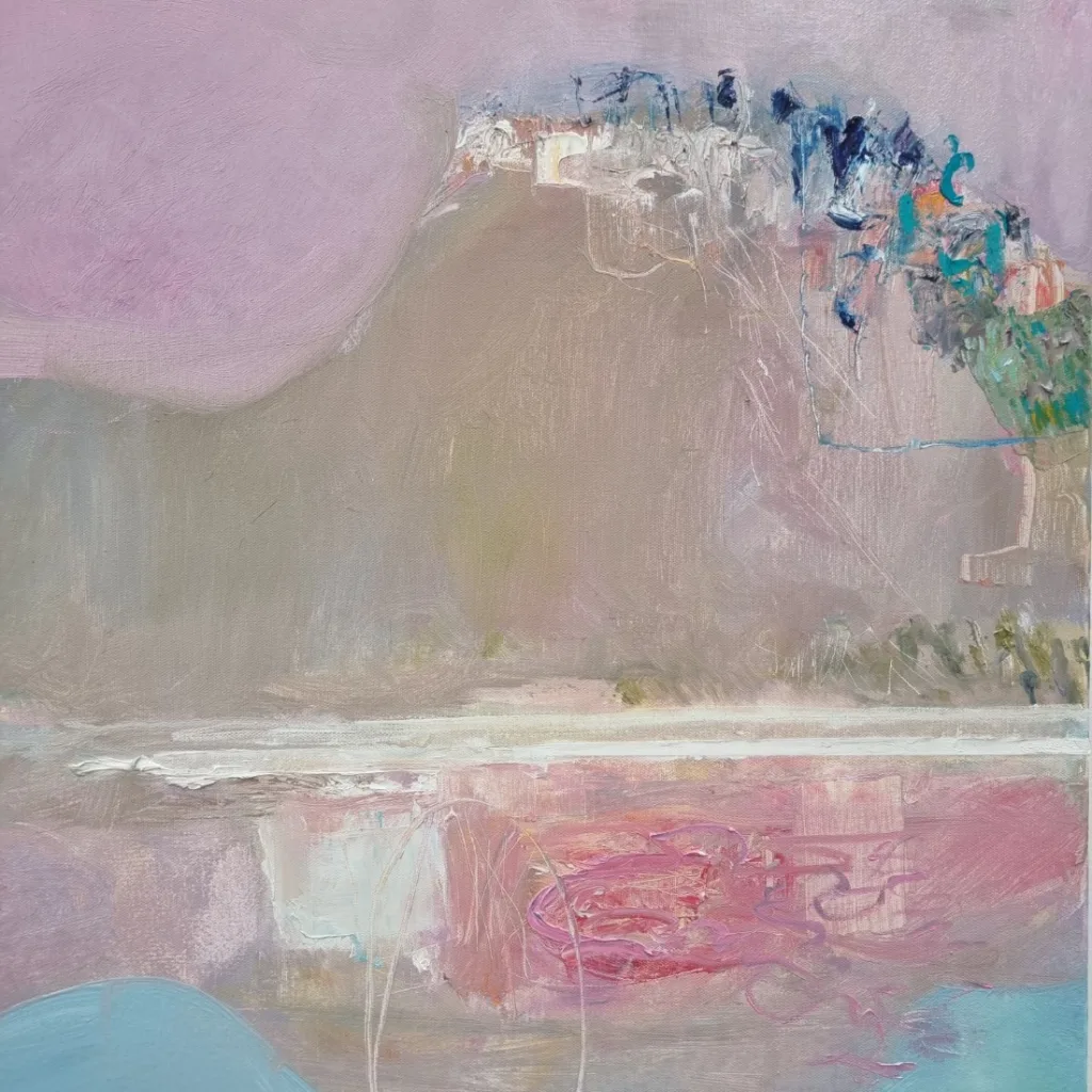 Mangrove Morning, Imagining Dusk by Phil Stallard – oil on canvas painting, 102x102cm (view 6) – SOHO Galleries Sydney